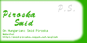 piroska smid business card